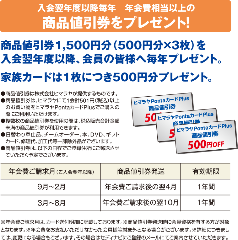 ヒマラヤ　ポンタ　カード　商品値引券1500円分